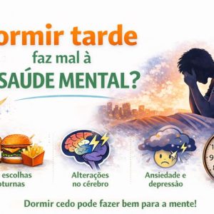 Estudo com quase 75 mil pessoas mostra que dormir tarde pode aumentar o risco de ansiedade e depressão, mesmo em pessoas noturnas.